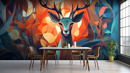 A 3D abstraction wallpaper for interior mural paint