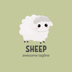 little sheep logo on green background