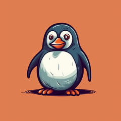 A cartoon illustration of a penguin. Generative AI.