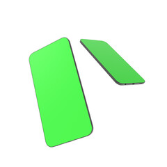 smartphone with green screen isolated apps mockup	