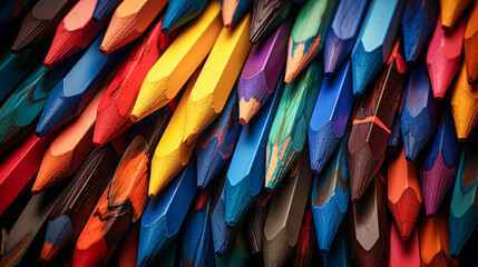 Macro Close-up of Crayons