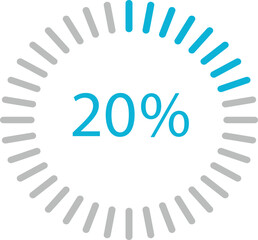 20% cyan circular loading  vector eps 10 suitable for websites and others