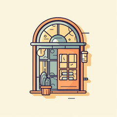 Cartoon illustration of a window. Generative AI.