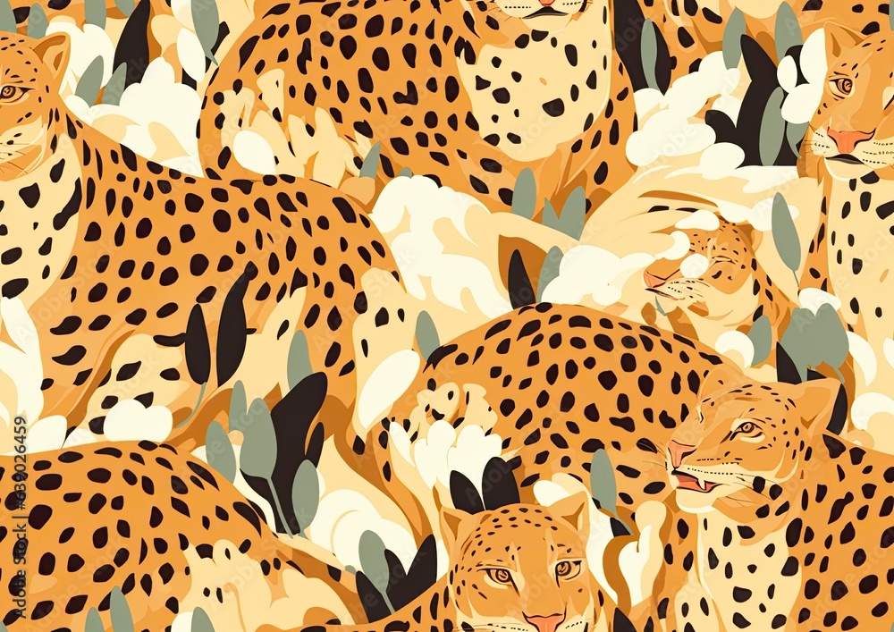 Poster leopard print picture, leopard print image, cloth pattern texture. seamless pattern. seamless wallpa