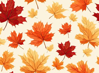 Maple leaves background SEAMLESS PATTERN. SEAMLESS WALLPAPER.