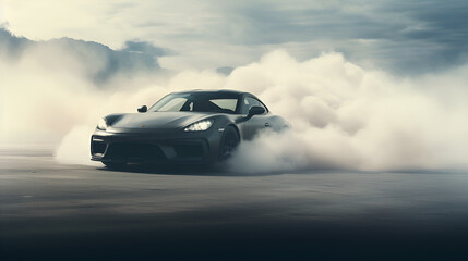 Car background high adrenaline cool hot burnout wallpaper. Generative AI