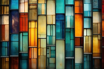 Steel glass brick wall textured background