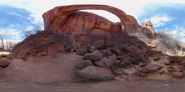 Escalante Utah Natural Bridge Red Rock Arch Trail (Equirectangular 360 VR)