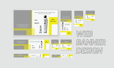 Abstract web template Set, Horizontal header web banner. Modern cover header background for website design, Social Media Cover ads banner, flyer, Web Banner Set. 