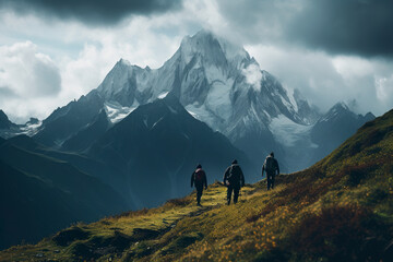 Hiking in the mountains