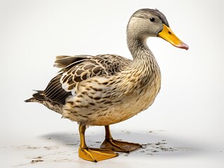 Obraz premium Mallard duck isolated on white background. 3D illustration. Studio. 