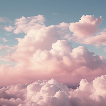 Blue sky background with pink clouds © vivari_vector