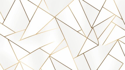 Photo of a white and gold geometric wallpaper with intricate lines