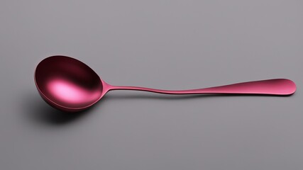 Metallic pink purple rare alloy spoon, on a gray background
