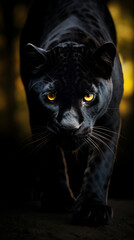 black panther close up background made with generative AI