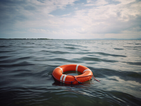 life buoy on the sea