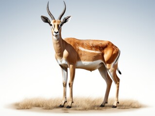 antelope gazelle isolated on a white background. 3d render - obrazy, fototapety, plakaty