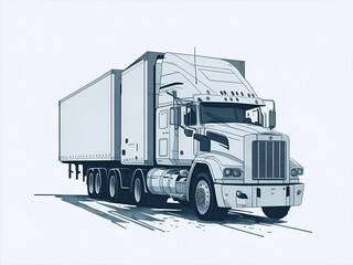 Truck tractor cargo car. AI generated illustration