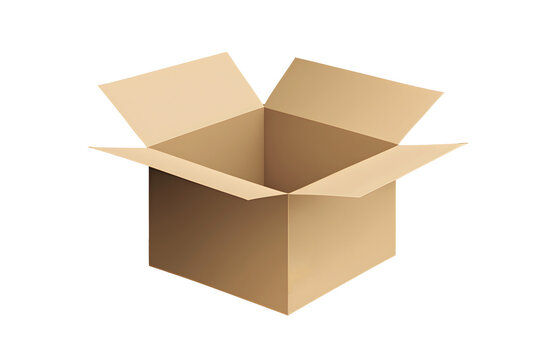 Brown cardboard box vector illustration. No background.