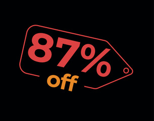 87, 87%, 87% off, 87% de desconto, %, % OFF, % de desconto, Desconto OFF, Promoção, etiqueta de desconto, etiqueta de preço, placa de preco, placa de desconto