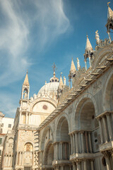 Fototapeta premium church, historic monument in the center of venice, architectural style, piazza san marco