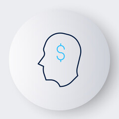 Line Lucky player icon isolated on white background. Colorful outline concept. Vector