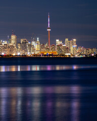 View of the Toronto skyline from Trillium Park and Ontario Place 