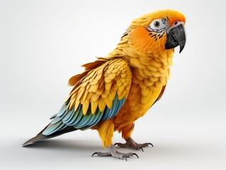 Obraz premium Red macaw parrot isolated on white background. 3d illustration. 