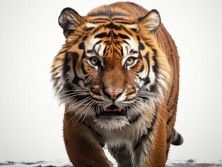 Naklejka premium Siberian Tiger. Isolated on white background. 3d illustration.