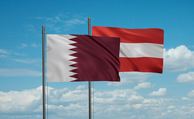 Austria and Qatar flag