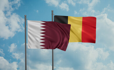 Belgium and Qatar flag