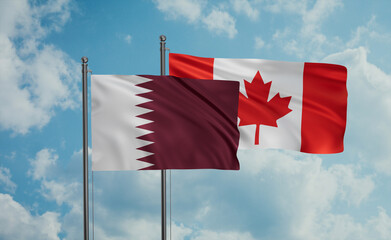 Canada and Qatar flag