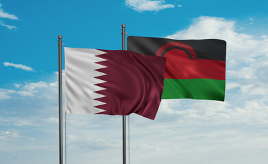 Malawi and Qatar flag