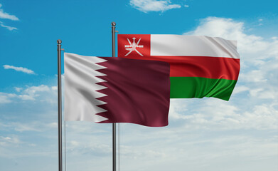 Oman and Qatar flag