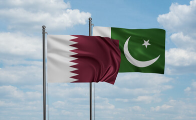Pakistan and Qatar flag