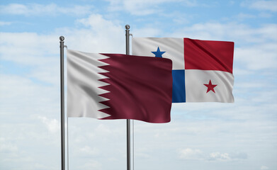Panama and Qatar flag