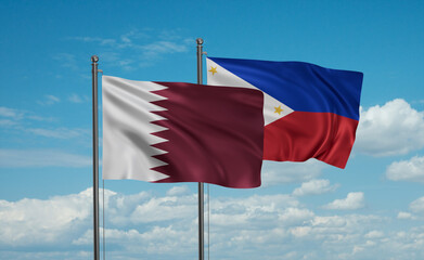 Philippines and Qatar flag