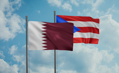 Puerto Rico and Qatar flag
