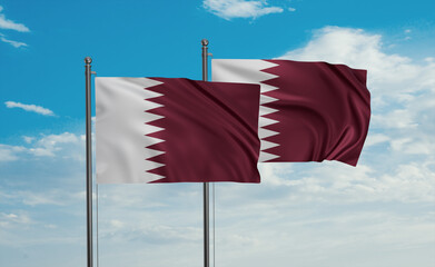 Two Qatar flags