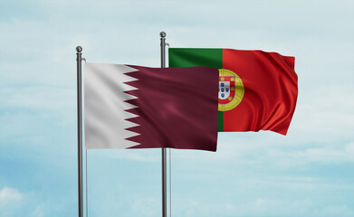 Portugal and Qatar flag