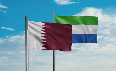 Sierra Leone and Qatar flag