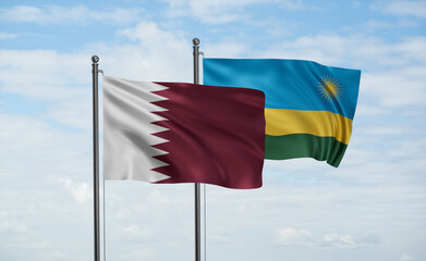 Rwanda and Qatar flag