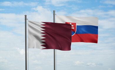 Slovakia and Qatar flag