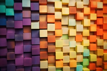Colorful background of wooden blocks.