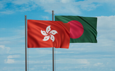 Bangladesh and Hong Kong flag