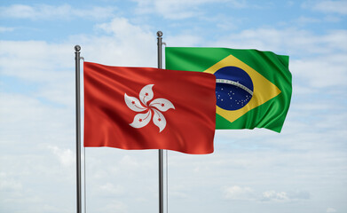 Brazil and Hong Kong flag