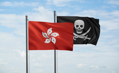 Pirate and Hong Kong flag