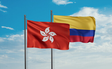 Colombia and Hong Kong flag