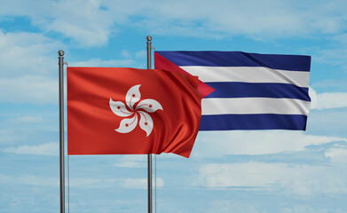 Cuba and Hong Kong flag