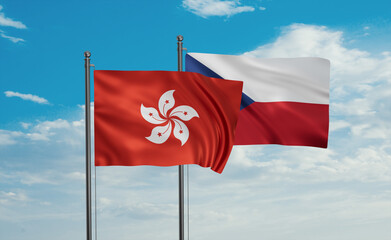 Czech Republic and Hong Kong flag